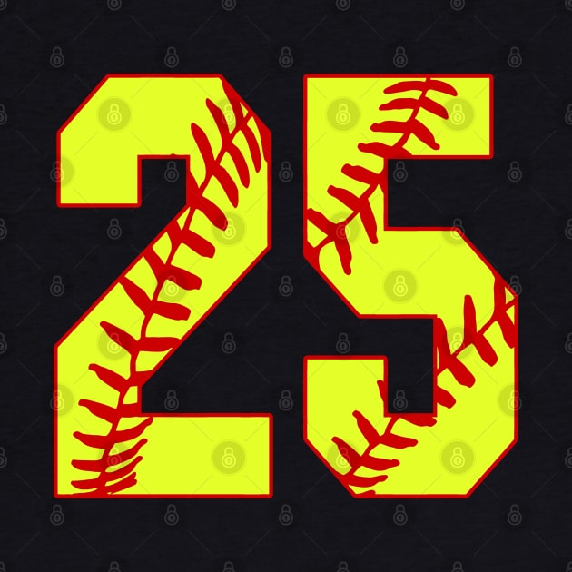 Fastpitch Softball Number 25 #25 Softball Shirt Jersey Uniform Favorite Player Biggest Fan by TeeCreations